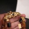 Stunning 30" J.Crew rare Giraffe clasp necklace beaded & acrylic chain - Image 7