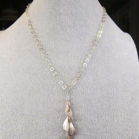 Gorgeous Dyadema Italy sterling silver Y-Drop necklace 17" leaf dangles