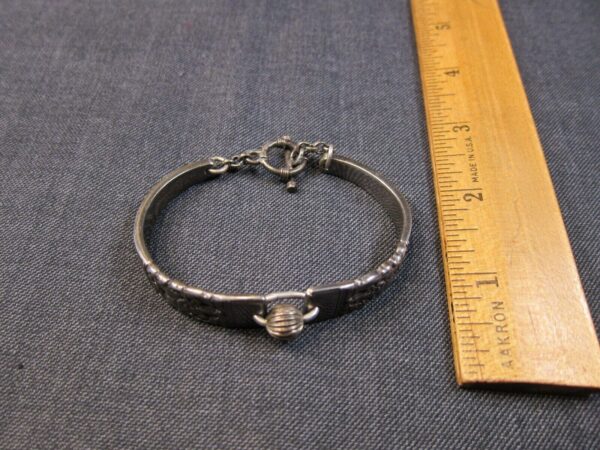 Gorgeous vintage silverware handle bracelet w/sterling silver metals 6.5"