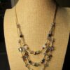 Beautiful multi-tier delicate gold tone chain necklace blue gold AB glass beads - Image 3