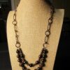 Beautiful Brutalist style copper tone beaded necklace gorgeous textured links