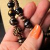 Beautiful Brutalist style copper tone beaded necklace gorgeous textured links - Image 4
