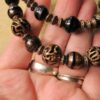 Beautiful Brutalist style copper tone beaded necklace gorgeous textured links - Image 5