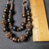 Beautiful Brutalist style copper tone beaded necklace gorgeous textured links - Image 8