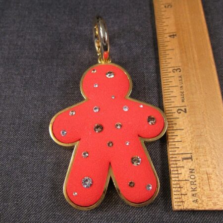 Gorgeous RARE Designer CHOCOKATE signed gingerbread man red keychain or pendant