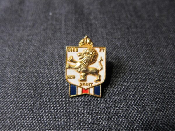 WWII British War Relief Society Pin brooch medal Dieu Et Mon Droit Lion American