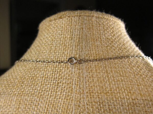 Beautiful sterling silver purple pink dangling crystals necklace 16  long - Image 3