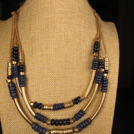 Brand new with tags layered Kenneth Cole $85 navy & gold-tone necklace