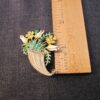 Vintage Beatrix pin brooch spring tulip & daisy flower basket cornucopia 1960's - Image 5
