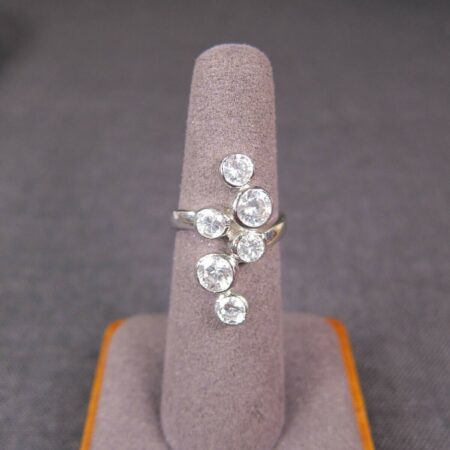 Gorgeous clear CZ stone sterling silver cocktail ring size 5