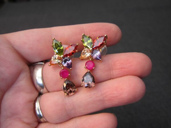 Gorgeous! Xuping brand earrings & pendant set simulated gemstones multi-color - Image 4