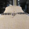 Beautiful well-made heavy 28" necklace clear glass & gunmetal wire wrapped beads - Image 3