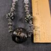 Beautiful well-made heavy 28" necklace clear glass & gunmetal wire wrapped beads - Image 4