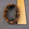 Gorgeous three strand stretch bracelet polished tiger's eye stone discs rounds - Image 4