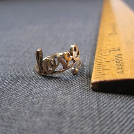 Cute size 7 Alex and Ani gold plated sterling silver 925 script LOVE ring