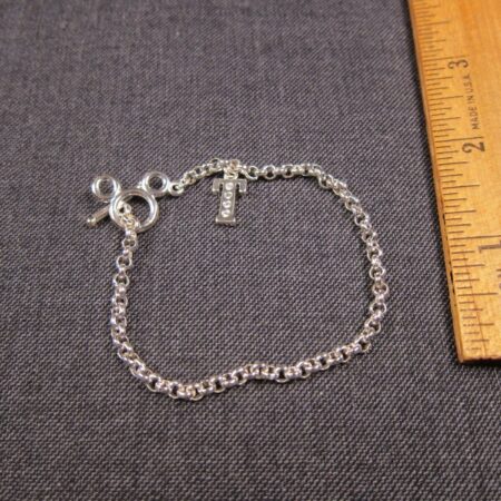 Cute Disney Mickey mouse head-shaped toggle on bracelet w/T initial 7.25"