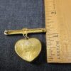 Very pretty vintage Monet dangling heart faux pearl two-piece bar brooch medal - Image 2