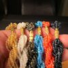 Beautiful iridescent 10 multi-strand coral glass seed bead 22" necklace - Image 5