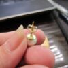 Gorgeous Large real pearl & 14K yellow gold single stud earring 1.8g - Image 3
