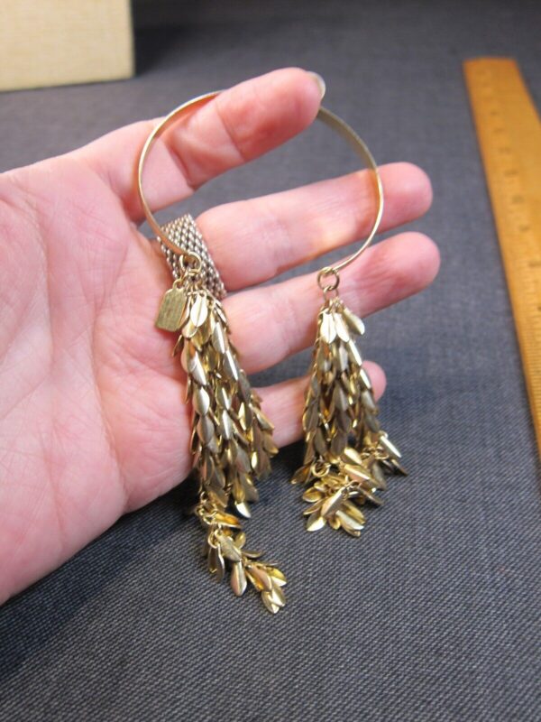 Very pretty, different dangle cuff bracelet by Lucky Star Jewels gold-tone - Image 5