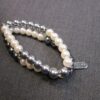 Beautiful Kissaka brand matching set bracelet necklace faux pearls silver white - Image 2