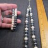 Beautiful Kissaka brand matching set bracelet necklace faux pearls silver white - Image 4