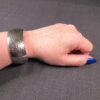 Beautiful Premier Designs hammer silver hinged cuff bracelet wave shape