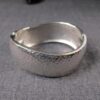 Beautiful Premier Designs hammer silver hinged cuff bracelet wave shape - Image 2
