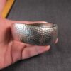 Beautiful Premier Designs hammer silver hinged cuff bracelet wave shape - Image 4