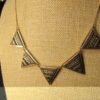 Gorgeous gold tone black rhinestone tribal triangles statement necklace 18" - Image 3