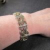 Vintage Monet mixed metals stretch panel bangle bracelet silver gold tone - Image 6