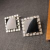 Gorgeous large sterling silver shiny black tourmaline vintage men's cufflinks - Image 3