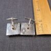 Gorgeous large sterling silver shiny black tourmaline vintage men's cufflinks - Image 9