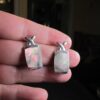 Beautiful sterling silver abalone pierced stud earrings 925 SU Thailand