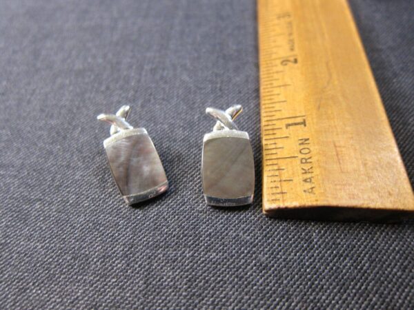 Beautiful sterling silver abalone pierced stud earrings 925 SU Thailand - Image 2