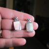 Beautiful sterling silver abalone pierced stud earrings 925 SU Thailand - Image 5