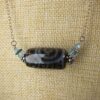 Beautiful art glass hand-blown tube bead necklace sterling silver 20" long - Image 2