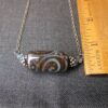 Beautiful art glass hand-blown tube bead necklace sterling silver 20" long - Image 5