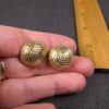 Beautiful vintage French Givenchy dome spiral gold-tone stud earrings signed - Image 2