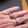 Gorgeous Thai sterling silver 925 SU dome ring openwork sunflower gold plated 7