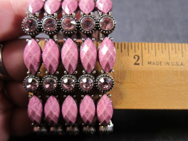 Brand new with tags Amuse brand wide stretch bracelet pink stones rhinestones - Image 6