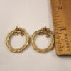 Beautiful gold-tone vintage Avon Christmas wreath earrings MINT condition! 3/4" - Image 2