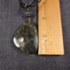 Gorgeous Chico's necklace black leather cord huge green stone w/inclusions - Image 7