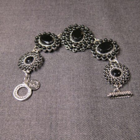 Beautiful WHBM White House Black Market black silver tone medallion bracelet