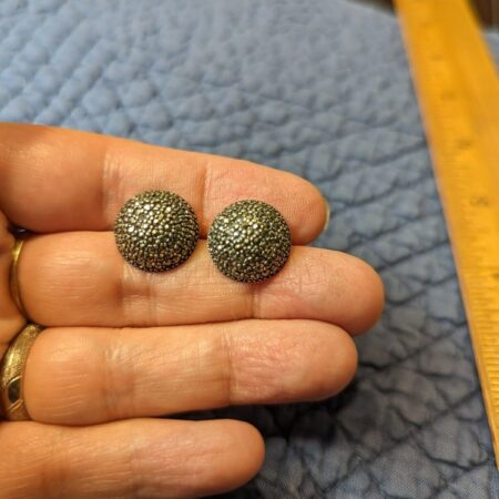 Gorgeous vintage BOMA sterling silver marcasite dome stud earrings