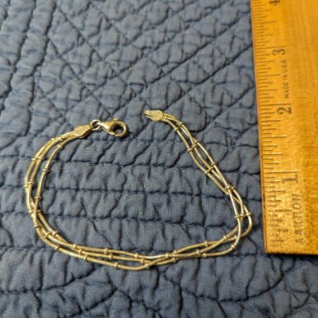 Beautiful 7.25" three-strand Italian sterling silver bracelet slinky 6.2g