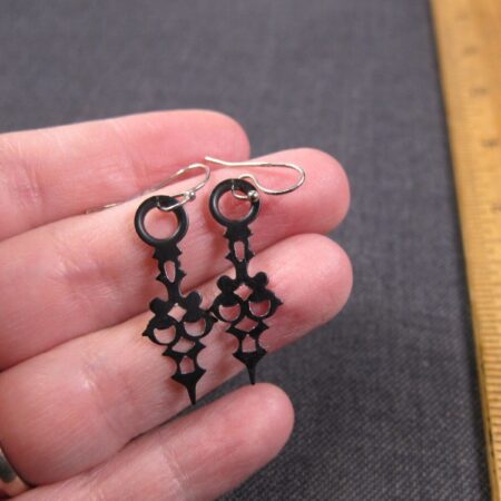Cute real clock or watch hand earrings with sterling silver hooks