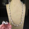 Wow! Gorgeous HOBE lampwork rose glass bead necklace screw back earring set