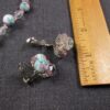 Wow! Gorgeous HOBE lampwork rose glass bead necklace screw back earring set - Image 9