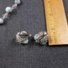 Wow! Gorgeous HOBE lampwork rose glass bead necklace screw back earring set - Image 10